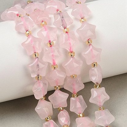 Природного розового кварца нитей бисера, толстая звезда, с бисером