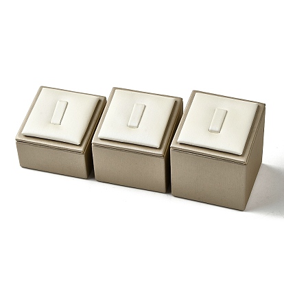 3шт. 3 размеры искусственная кожа ювелирные кольца витрины, кольца держатель органайзер для украшений набор, квадратный