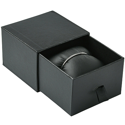 Шкатулки для хранения ювелирных изделий и часов из искусственной кожи, с подушкой, квадратный