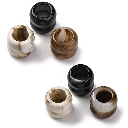 Двухцветные непрозрачные акриловые бусины, рифленая колонна