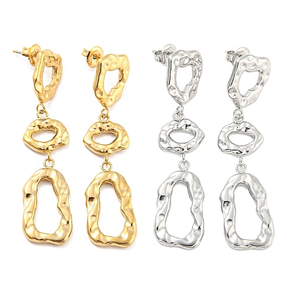 Кованые серьги-гвоздики 304 из нержавеющей стали, женские серьги неправильной формы с подвесками