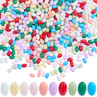 700pcs 10 Farben Backen Farbe Glas Rocailles, ellipsenförmige