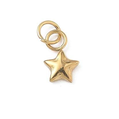 Ramadan & Eid Mubarak 304 Stainless Steel Charms, Star Charms