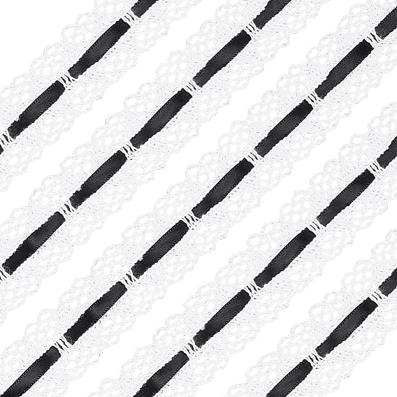 10 кружевная отделка из хлопка в ярдах, с полиэфирной лентой, цветочным узором, с картой дисплея 1pc картона