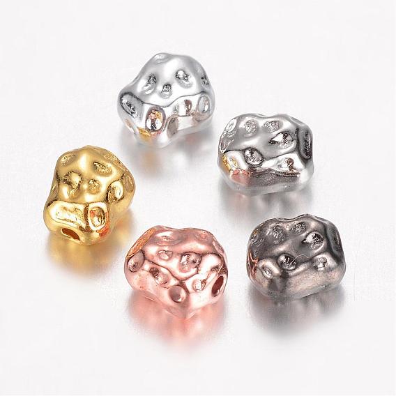 Alloy Beads, Hammered Oval