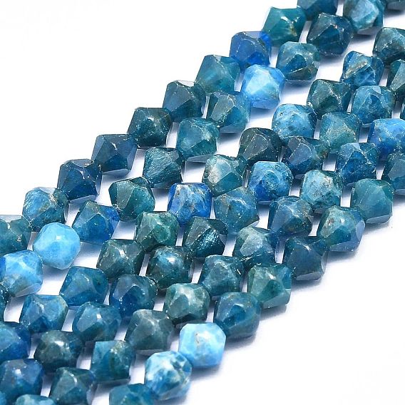 Perles naturelles apatite brins, facette, Toupie