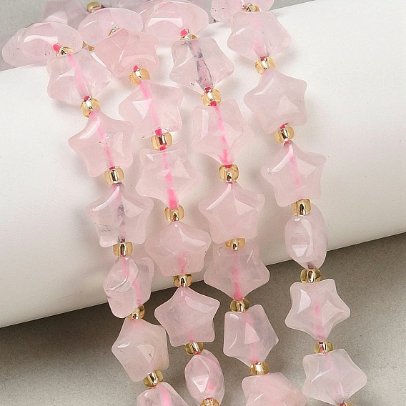 Природного розового кварца нитей бисера, толстая звезда, с бисером