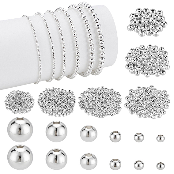 6 стили стойка покрытие латунные проставки бусины, долговечный, без свинца и без кадмия, круглые