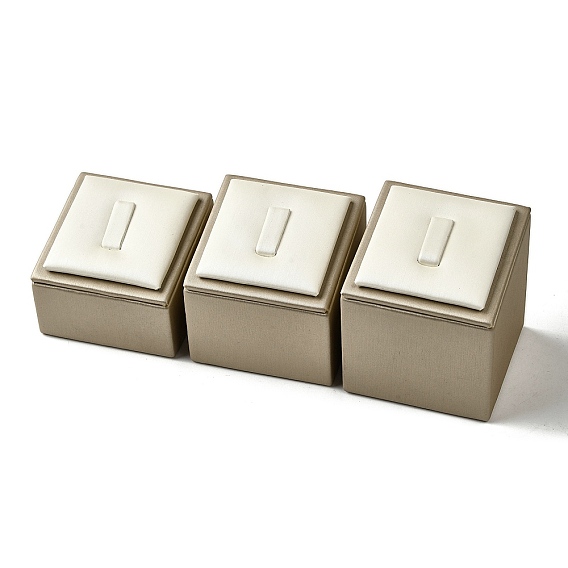 3шт. 3 размеры искусственная кожа ювелирные кольца витрины, кольца держатель органайзер для украшений набор, квадратный