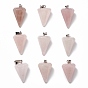 Cone/Spike/Pendulum Mixed Stone Pendants, with Platinum Plated Iron Findings, 25~27x14x14mm, Hole: 6x3mm