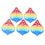 430 Stainless Steel Filigree Joiners, Spray Painted, Etched Metal Embellishments, Rhombus