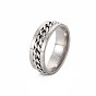 Men's 201 Stainless Steel Curb Chain Finger Ring, Cadmium Free & Lead Free