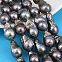 Dyed Natural Baroque Keshi Pearl Beads Strands, Nucleated Pearl Beads, Teardrop