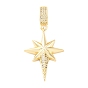Латунные микропаве прозрачные подвески с фианитом, без кадмия и без свинца, звезда