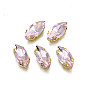Sew on Rhinestone, Transparent Glass Rhinestones, with Iron Prong Settings, Faceted, Horse Eye