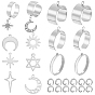 DIY Star Moon Stainless Steel Charms Cuff Ring Making Kit