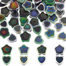 48шт. 8 двухцветные стеклянные бусины, меняющие цвет в зависимости от настроения, чувствительные к температуре бусины, меняющие цвет, Сердце и звезда