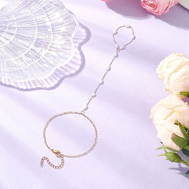 Ионное покрытие (ip) 316 хирургическая нержавеющая сталь пластик имитация жемчуга цепочки-скрепки браслеты для женщин