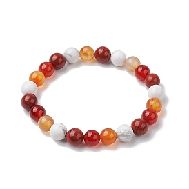 8.5mm Round Natural Gemstone Beaded Stretch Bracelets for Women