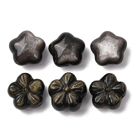 Природные обсидиана бусы, цветок