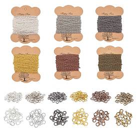 DIY Halskette machen, mit eisernen Kabelketten & Biegeringen, Kartonkarten und Hummerkrallenverschlüsse aus Zinklegierung