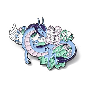 Эмалированная булавка с изображением дракона, сплава брошь, отворот, электрофорез черный