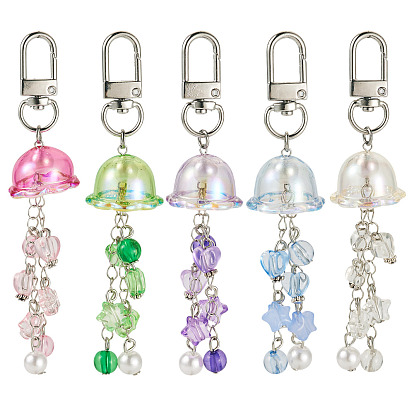 Подвеска из акрила и АБС-пластика с имитацией жемчуга, с поворотными карабинами из сплава