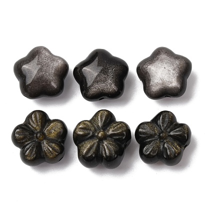 Природные обсидиана бусы, цветок