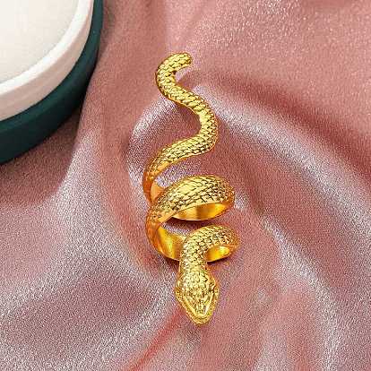 Alloy Wide Cuff Ring, Snake