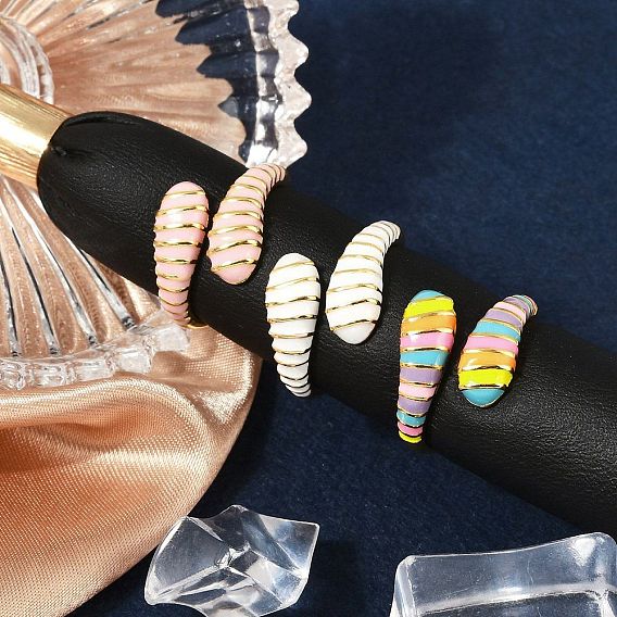 Латунные эмалевые манжеты для женщин, без кадмия, без никеля и без свинца, реальный 18 k позолоченный