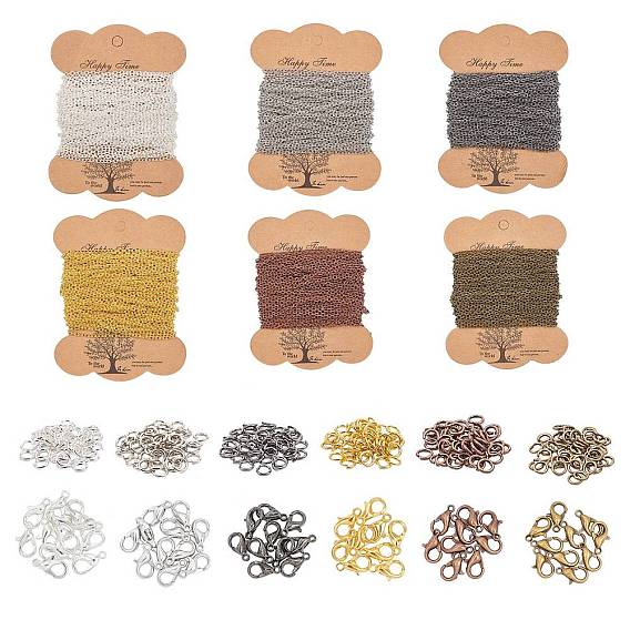 DIY Necklace Making, with Iron Cable Chains & Jump Rings, Cardboard Display Cards and Zinc Alloy Lobster Claw Clasps
