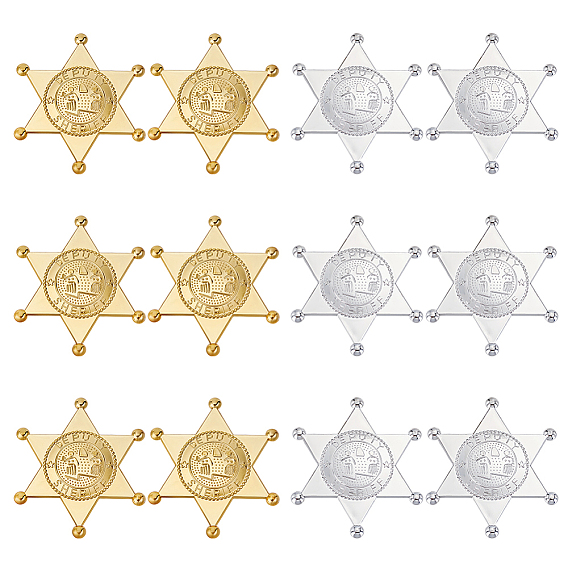 12шт. 2 цвета гексаграммы пластиковые кабошоны