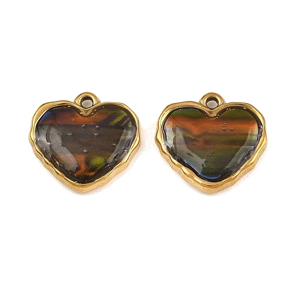 Печатные 304 подвески из нержавеющей стали, сердце прелести, ионное покрытие (ip), красочный