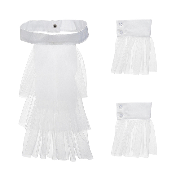 Detachable Cloth Mesh False Collar & Cuff Sleeve Sets, DIY Garment Supplies