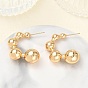Brass Stud Earrings for Women, Half Hoop Earrings