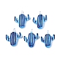 Handmade Lampwork Pendants, Striped Cactus Charms