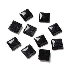 Synthetic Blue Goldstone Cabochons, Square