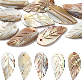 10шт. подвески из натуральных пресноводных ракушек, лист прелести