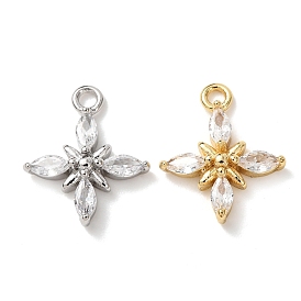 Латунные микро проложить кубического циркония подвески, подвески в виде креста и цветка, долговечный