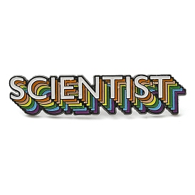 Rainbow SCIENTIST Alloy Enamel Pins Brooches, Word