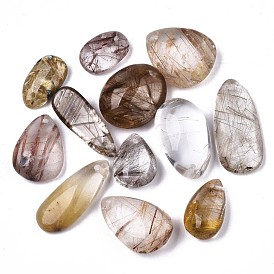 Natural Rutilated Quartz Pendants, Nuggets