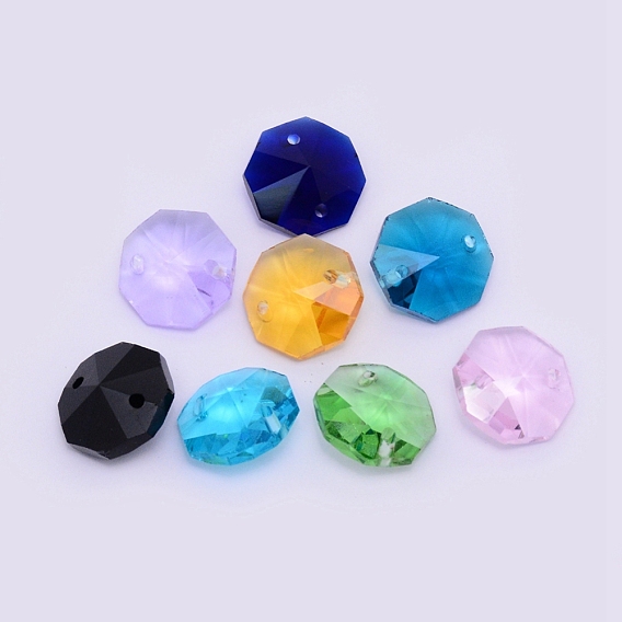 Nähen auf Rhinestone, Glas Strass, zwei Löcher, Bekleidungszubehör, Achteck
