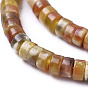 Natural Dragon Blood Jade Beads Strands, Heishi Beads, Flat Round/Disc