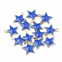 Brass Charms, Enamelled Sequins, Raw(Unplated), Star