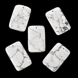 Естественно Howlite большие кулоны, прямоугольник амулеты