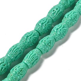 Synthetic Coral Carved Beads, Dyed, Barrel