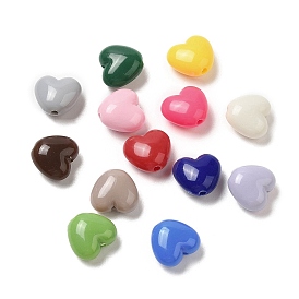Opaque Acrylic Beads, Heart