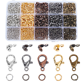 Наборы для изготовления ювелирных изделий своими руками, включая железные наконечники и открытые соединительные кольца, Карабин-лобстер из цинкового сплава