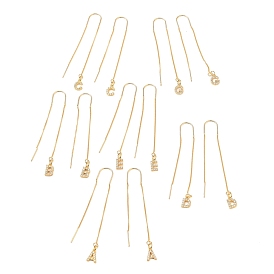 Roscas de oreja de circonita cúbica transparente con micro pavé de latón, aretes, carta