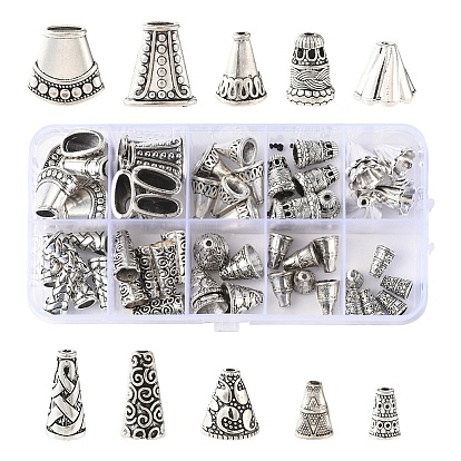 60 шт. 10 стили тибетский стиль сплав и латунь и ccb пластиковые бусины конусы